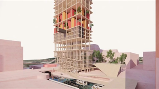 Concepito da Haptic Green e Ramboll il grattacielo in legno è concepito per essere flessibile e modificabile all’infinito, grazie ad una struttura intercambiabile